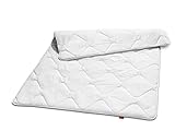 sleepling 190057 Basic 300 leichte Sommerdecke Sommerbettdecke aus 100% Baumwolle Satin 135 x 200 cm, weiß