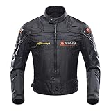 BORLENI Motorradjacke Herren Motorrad Jacke Winddicht mit Protektoren Protektoren Jacke Roller Biker Touren Damen Schwarz XL