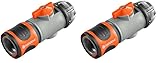 Gardena Regulierstop: Anschlussteil zum Wechsel der Anschlussgeräte, insbesondere bei hohem Wasserdruck, Regulierung und Absperrung des Wasserdurchflusses, Einsatz am Schlauchende, verpackt (2942-20)