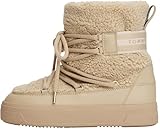 Tommy Hilfiger Damen Mid Boot Stiefel Faux Shearling mit Schnürung, Beige (Sandalwood), 42