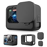 Lammcou Silikon Schutzhülle für Hero 12, Hülle Silicone Protective Case & Glas Schutzfolie & Objektivdeckel & Trageband für Go Pro Hero 12 11 10 9 Silikonhülle Sleeve Zubehör Accessories Set