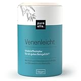 Pure Ella VENENLEICHT - 60 Kapseln - Venen Komplex Hochdosiert, Vegan - Schnurbaum Extrakt mit 500mg Rutin - Extrakte aus Steinklee (400mg), Mäusedorn, Weinreben - Mangan & Kupfer - Laborgeprüft