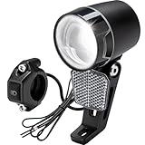 100 LUX E-Bike LED Fahrradlicht und StVZO, Fahrradlampe, Fahrrad Frontlicht, Fahrradleuchte vorne, Scheinwerfer mit Aluminium-Kühlplatte, schwarz