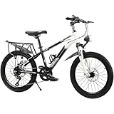 Kinderfahrrad,22-Zoll-Getrieberad, Doppelscheibenbremsen, höhenverstellbares Mountainbike, Stoßdämpfer, geeignet für Kinder von 6 bis 15 Jahren, Tragfähigkeit 150 kg Kinderfahrrad B,20 inches