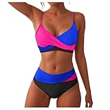 Bikini Damen Damen Bikini Set Bauchweg Push Up Zweiteiliger Wickeloptik Badeanzug Bikini Hose Brazilian Style Bauchweg Low Rise Bademode Bikini Sets