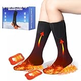 Beheizbare Socken,5V/5000mAh Beheizte Socken Herren Damen Fußwärmer Heizsocken mit 4 Einstellbarer Temperatur,Fusswärmer Elektrisch Warme Socken für Winter Outdoor Camping Angeln Wandern (L)