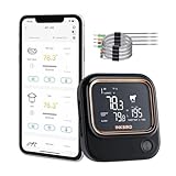 Inkbird IBT-26S Fleischthermometer, Bluetooth 5.1 Signal 70m und WIFI 2.4G, Thermometer mit 4 Temperaturfühlern, Magnetische Halterung, USB-Aufladbar, Grillthermometer für Küche Ofen Grill BBQ Smoker