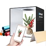 30cm Fotobox, PULUZ Mini-Produktfotografie Lichtbox, Tragbare Kleine Fotostudio Lichtzelt Set, CRI 97 Dimmbare LED-Licht mit Doppelseitiger Reflektorplatte & 6 PVC-Hintergrund