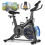 [UPGRADE] Heimtrainer Fahrrad mit APP, CHAOKE Hometrainer Fahrrad, Leises, Stufenlos Einstellbares Magnetsystem, Ergometer Heimtrainer mit LCD-Display, Indoor Fitnessbike für Zuhause, Bis 150KG