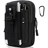 flintronic Taktische Hüfttaschen, Militär Kompakt Gürteltasche Multifunktional Bauchtasche Tasche Beutel für Camping Wandern Radfahren Klettern und Reisen Mit Karabiner, Schwarz