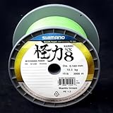 SHIMANO Unisex-Adult Line Kairiki 8 3000m 0.06mm 5.3kg Green Sporting Goods, Multicolor, One Size