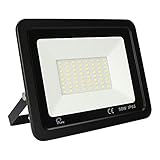 LED Strahler , 50W, Aussenstrahler IP65 Wasserfest,Superhell 5000LM ,6500K Kaltweiß Scheinwerfer Außen,für Hinterhof,Auffahrt,Garage,Flur,Garten【Schwarz】