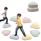 Balanciersteine für kinder,8 Stück Sensorische für Kleinkinder zur Förderung des Gleichgewichts und der Koordinationsfähigkeiten,Stapelsteine Set für Schulen,Kitas & Therapiezentren (Macaron)