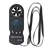 Digitaler Windmesser TL-300, 3-in-1 Mini Digital Thermometer, Hygrometer, Anemometer, mit Windgeschwindigkeit, Temperatur, Luftfeuchtigkeit, Böen und Beaufort-Skala