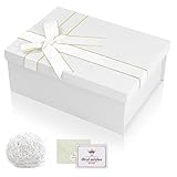 Geschenkboxen mit Deckel, Geschenkschachtel mit Deckel, Weiß Geschenkbox mit Schleife, Rechteck Geschenkbox für Hochzeiten,Weihnachten,Geburtstage,Jubiläen Geschenkverpackung Box