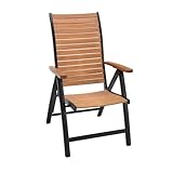 METRO Professional Tarrington House Hochlehner Klappstuhl Linko, Aluminium/FSC Eukalyptus, 61 x 71 x 107 cm, schwarz
