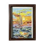 Generisch Handgemalte Textur Ölgemälde | 16.5x21.5cm Gerahmtes Abstraktes Leinwandbild | Sofort Aufstellbar Modernes Wohnaccessoire