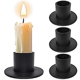 4 Stück Schwarze Kerzenständer,Retro Candlelight Dinner Kerzenhalter, für Wohn,Esszimmer und Schlafzimmerdekoration Kamindekoration