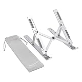 Amazon Basics Tragbarer Laptopständer mit 6 verstellbaren Winkeln, für Notebooks von 10 bis 15,6 Zoll, 23.9 x 4.4 x 1.9 cm, silberfarben
