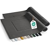 Blumtal Badvorleger Terry - Badezimmerteppich 100% Baumwolle in 50x80 cm - Oeko-Tex zertifizierter Badteppich & Duschvorleger - Badezimmer Teppich und Badvorleger/Bath Mat im Set 2 teilig in Anthrazit