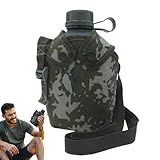 Générique Canteen Wasserflasche, isoliert, mit Camouflage, Trinkflasche, mit Gurt für Outdoor, Sport, Trinkflaschen, Hiking, Climbing, Camping, Reisen, Abenteuer