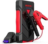 NEXPOW Starthilfe Powerbank, Auto starthilfe für bis zu 7L Gas oder 5,5L Diesel, 12V Starter powerbank mit USB Schnellladung, Supersafe Auto Batterie Booster mit eingebautem LED Licht