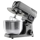 CHEF CUISINE Digitale Küchenmaschine 1500W, 6,2 L Edelstahlschüssel, Planetenrührwerk, Touchdisplay, Timer, 6 Geschwindigkeiten & Fermentierfunktion, Knethaken, Flachrührer, Schneebesen & Spritzschutz