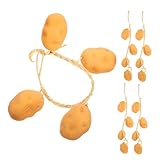 FIXOSHEE 5 Saiten Realistische Künstliche Kartoffel Dekorationen Detailgetreue Nachbildung Hängende Kartoffelstränge für Küche Fotorequisiten Geeignet für Haus Bauernhof Kindergarten