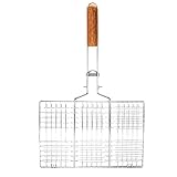 BBQ Net Grill Mesh Grill Drahtklappgriff Griff Großer Kochbereich Anti-Scald für Camping-Picknick Im Freien
