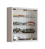 VCM Glasvitrine hängend | Vitrine Glas mit ESG-Sicherheitsglas | Maße ca. H. 40 x B. 40 x T. 10 cm| Hängevitrine Glas | Modern und platzsparend | Glas Vitrinenschrank - Mandosa S