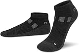 normani 2 Paar Merino-Wolle Sneaker Socken - für Damen und Herren - Trekkingsocken, Wandersocken - atmungsaktive Merinowolle Farbe Schwarz Größe 43-46