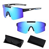 Mineup Sport Sonnenbrille, Rave Fahrrad Sonnenbrille, UV400 Schutz Ski Polarisiert Fahrradbrille, Schnelle Brille Rave, Fahrradbrille rennrad brille für Reiten Golf Ski und Angeln, Blau