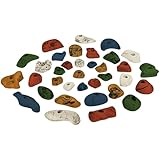 ALPIDEX 35 Klettergriffe | Klettersteine | Kletterfläche 3-5 m² | Griffe Größen L, M, S | Klettergriffset | Wetterfest, Farbe:bunt