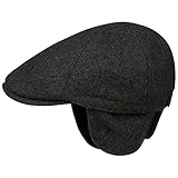 Lipodo Thinsulate Flatcap mit Ohrenklappen Schirmmütze Schiebermütze Wollcap Herren - Schirm, Ohrenklappen, Herbst-Winter - M (57-58 cm) anthrazit