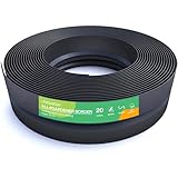 Flexible Rasenkante Kunststoff (20 m, schwarz) - Robustes Stay-in-Place Design - Sehr Gut zu Verarbeiten, Min. 30 Jahre Lebensdauer, Unsichtbar - Beeteinfassung aus 100% recyceltem Plastik