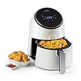 Klarstein AirVital - Heißluftfritteuse, Fritteuse, AirFryer, 1300 W, 2,5 L Füllmenge, fett-frei Frittieren, Backen, Grillen, Rösten, 8 Programme, CeraPlus Anti-Haft-Beschichtung, weiß