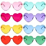 SIMIN 8 Stück Brille Herz Sonnenbrille für Damen,...