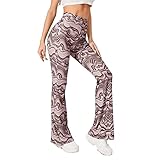 Lauf-Leggings für Damen, Bauchkontrolle, Trainingsanzug, Wasser-Yoga, Freizeithose, ausgestellte Hose, Fitness, Yogahose, schmale Stiefel, Yogahose, grau, L