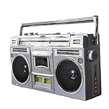 LDIEUWUET Retro-Kassetten-Boombox, Street-Bluetooth-Boombox-Kassettenspieler im 80er-Jahre-Stil mit AM/FM-Radio, unterstützt SD/USB-Eingang