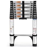 HBTower Teleskopleiter 3,2 m aus Aluminium, Klappbare...