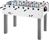 G5 HT SPORT Tischfußball Roberto Sport [Made in Italy] Tischfußball mit Teleskopstangen | Feld aus bruchsicherem gehärtetem Glas | Bälle und Spray inklusive (weiß)