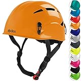 ALPIDEX Universal Kletterhelm für Jugendliche und Erwachsene EN12492 Klettersteighelm in unterschiedlichen Farben, Farbe:Sunset orange