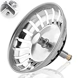 Universal Siebkörbchen Spüle 82mm, Verdickter Rostfreies Edelstahl Waschbeckenstöpsel Waschbeckensieb Siebkörbchen für Abflussstopfen, Spülbecken Stöpsel Zubehör für Küchenspüle Spülbecken Sieb