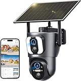 SEHMUA 2K Überwachungskamera Aussen Akku WLAN, 360° Grad Schwenkbare Kabelloses Kamera mit Solarpanel, PIR Bewegungsmelder, 2-Wege-Audio, Nachtsicht, 2,4GHz WiFi
