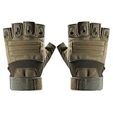 TEHAUX Halbfinger Handschuhe Herren für Outdoor Sportarten Wie Wandern Fahrradfahren und Militärtraining mit Robustem Rutschfestem Design