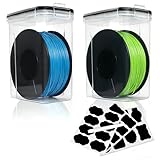 2 Stücke 3D Drucker Filament Aufbewahrungsbox,Filament Box für 3D Druck Filamente Verschließen&Schützen,4.0L Tragbare Filamentaufbewahrung mit Etiketten,Wasser&Staubdicht Container für PLA PETG TPU...