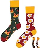 TODO Colours Lustige Socken mit Motiv - mehrfarbige, bunte, Verrückte für Herren und Damen (39-42, Ei und Hühner Socken)