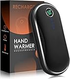 Handwärmer Wiederaufladbar, 10000mAh Tragbare Elektrische Taschenwärmer Power Bank mit 15 Std Lang Anhaltende Wärme, Digitalanzeige, 3 Heizstufen USB Handwärmer für Camping, Geschenk für Frauen/Männer