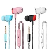 CBGGQ [4 Pack] Ear Kopfhörer, Stereo Bass In Ear Ohrhörer mit Mikrofon & Fernsteuerung Noise Cancelling Bass-Sound 3,5mm Kopfhörer für iOS, Android Smartphones, Samsung, MP3 /MP4 Players.