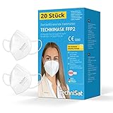 TechniSat TECHNIMASK FFP2 Maske – 20 Stück Atemschutzmaske (5-lagig mit 3x Meltblown-Vlies, Masken 100% Made in Germany) Farbe: Weiß